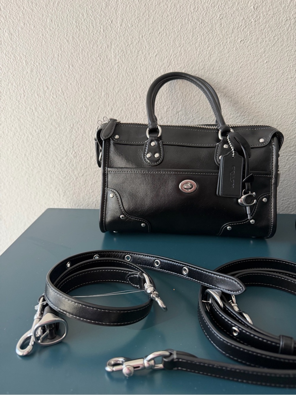 Coach Black Rhyder 24 Satchel with Removable Straps